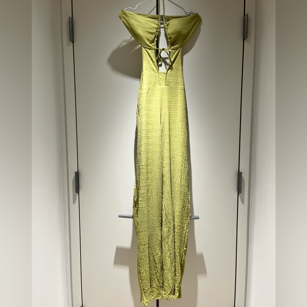 Elegant Lime Green Wide Leg Jumpsuit